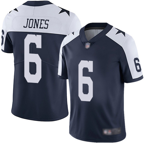 Men Dallas Cowboys Limited Navy Blue Chris Jones Alternate #6 Vapor Untouchable Throwback NFL Jersey->women nfl jersey->Women Jersey